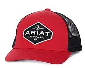 Ariat Men's American Manufacturing Logo Patch Red/Black Snapback Ball Cap A300016304