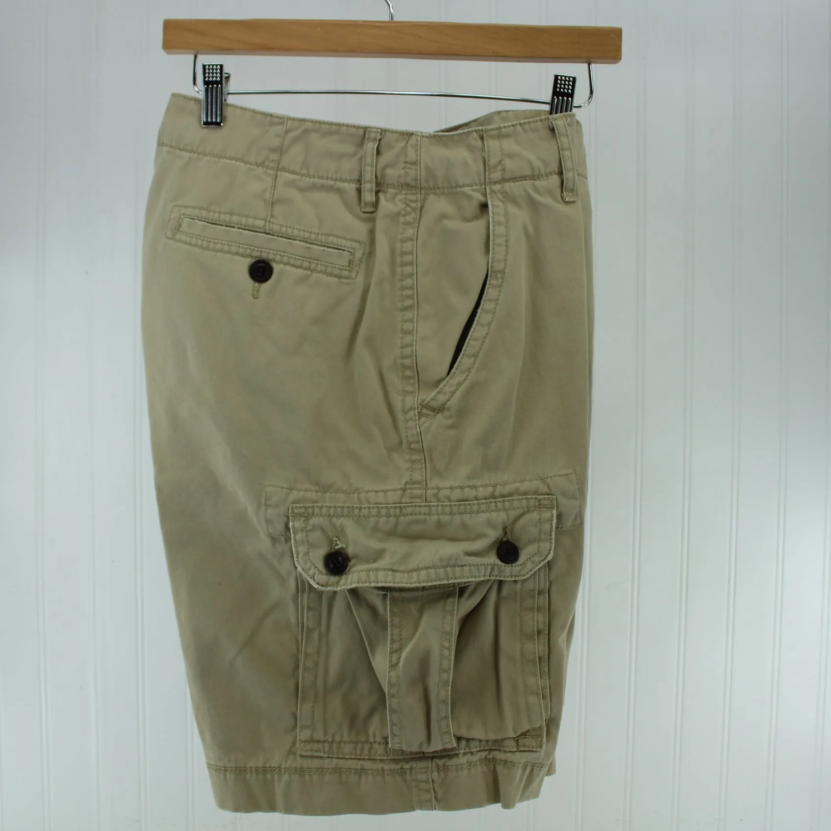 Arizona 100% Cotton Khaki Cargo Pants Size 32 Inseam 9-1/2"
