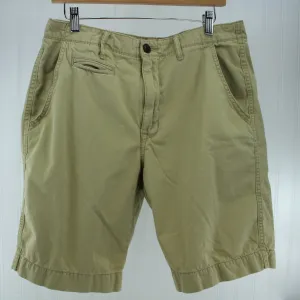 Arizona 100% Cotton Khaki Short Pants Watch Pocket Design Size 32 Inseam 9"