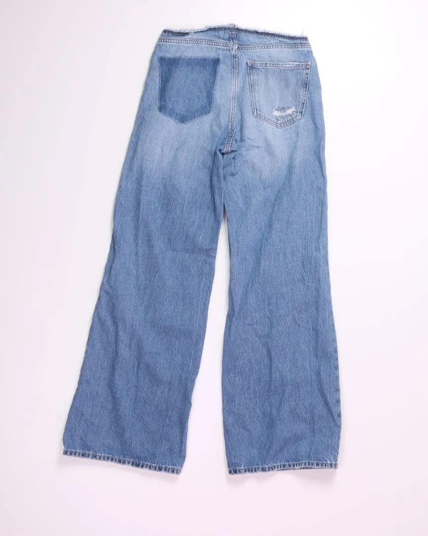 Arizona Jean Co Distressed Wide Leg Jeans, 0