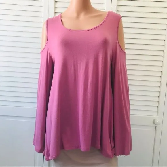 ARIZONA JEAN CO. Pink Cold Shoulder Shirt