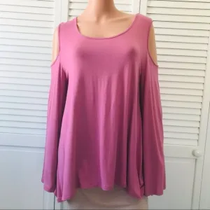 ARIZONA JEAN CO. Pink Cold Shoulder Shirt