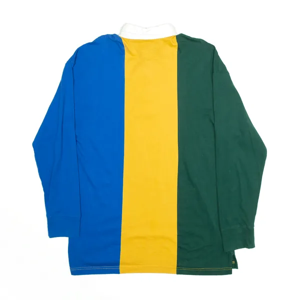 ARIZONA JEAN CO Yellow Colourblock Long Sleeve Polo Shirt Mens M