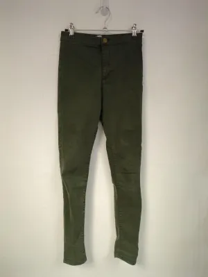Dark green high waisted skinny jeans - high rise, Miss Selfridge, Size 6