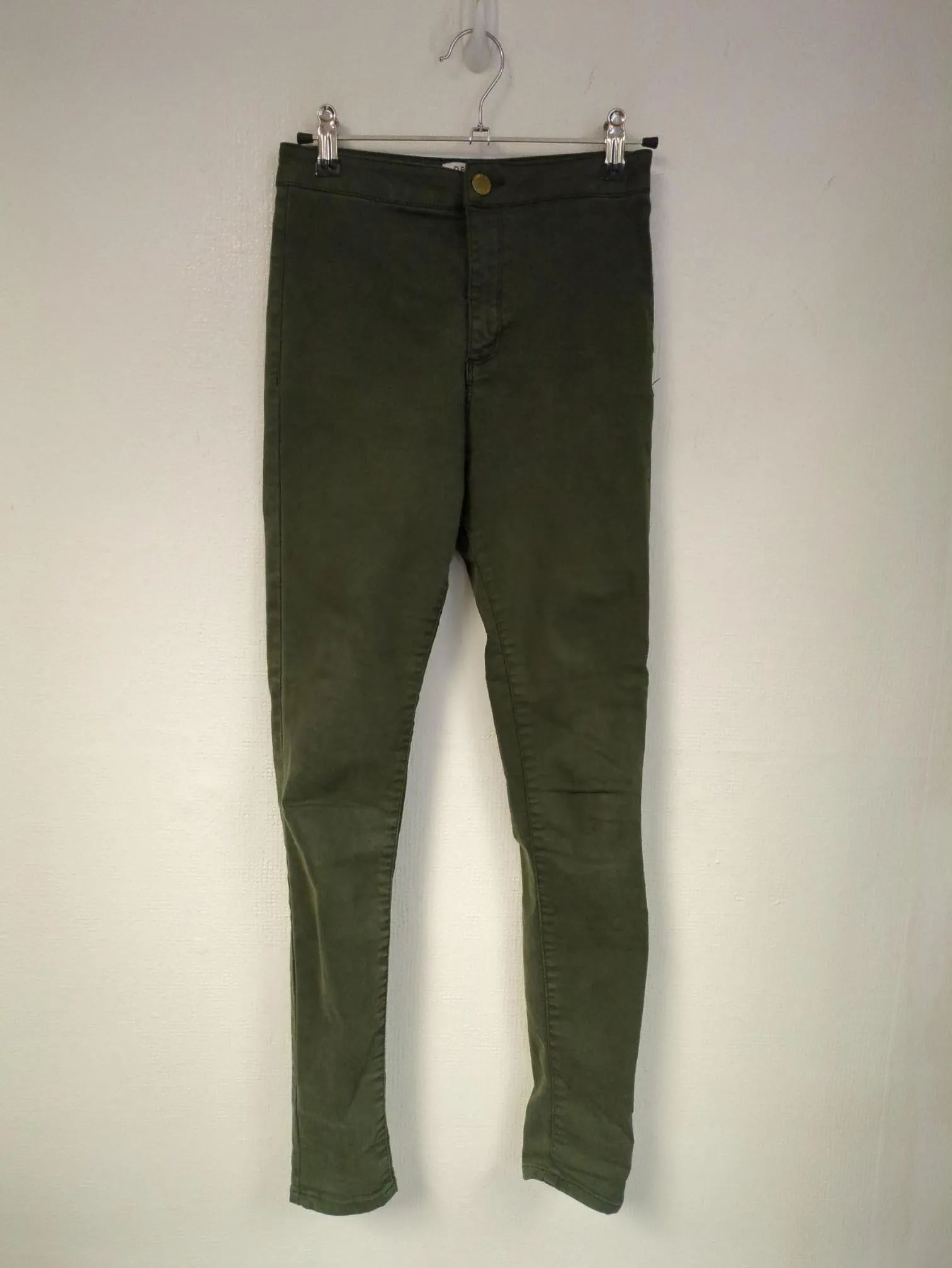 Dark green high waisted skinny jeans - high rise, Miss Selfridge, Size 6