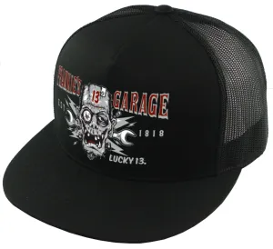 FRANKIE’S GARAGE Snapback Trucker Cap - BLACK
