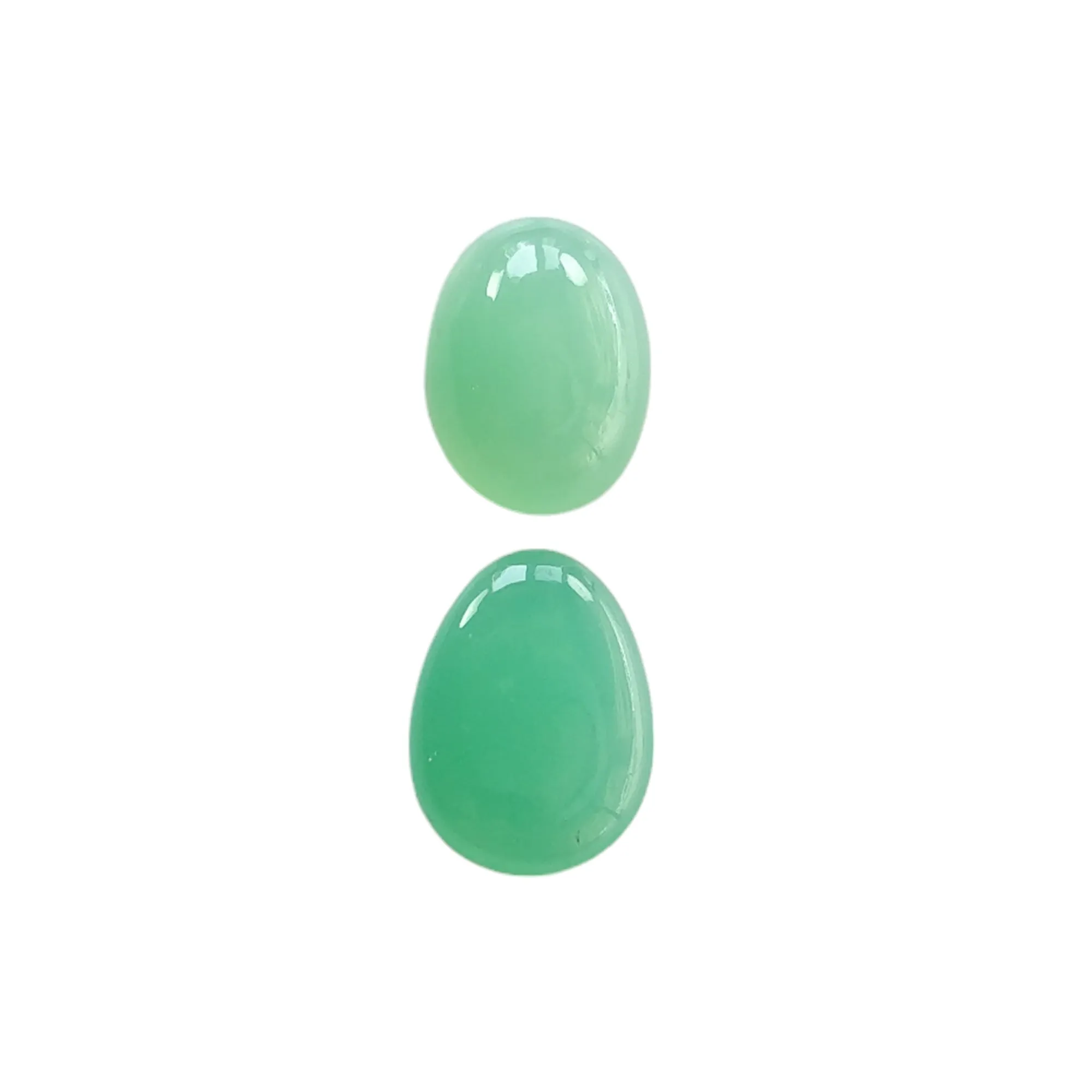 GREEN CHRYSOPRASE Gemstone Cabochon : Natural Untreated Unheated Chrysoprase Oval Egg Shape Set