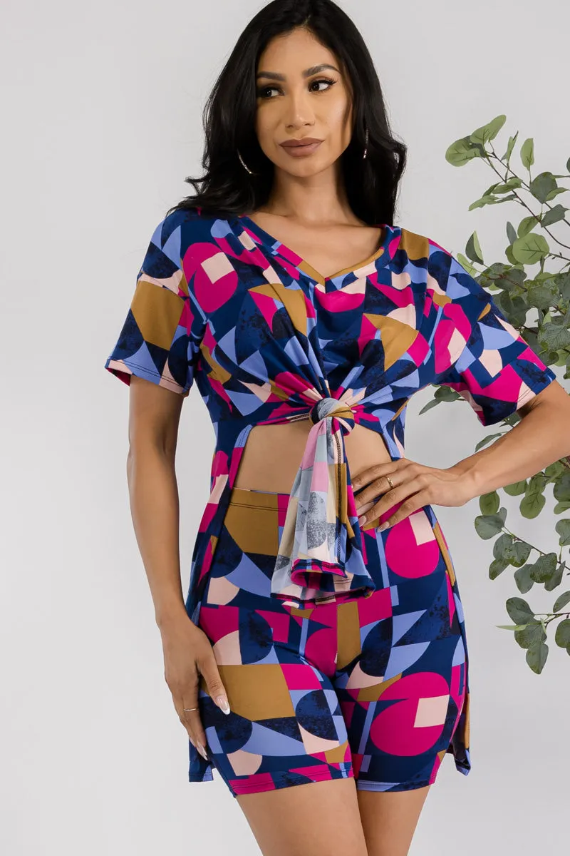 HH651R-ABSTRACT - 2 PC SOLID SHORT SET