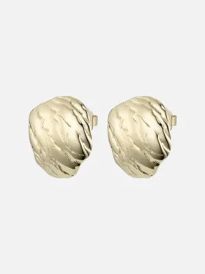 Oyster Disc Earrings: Brass   18K Gold Plating
