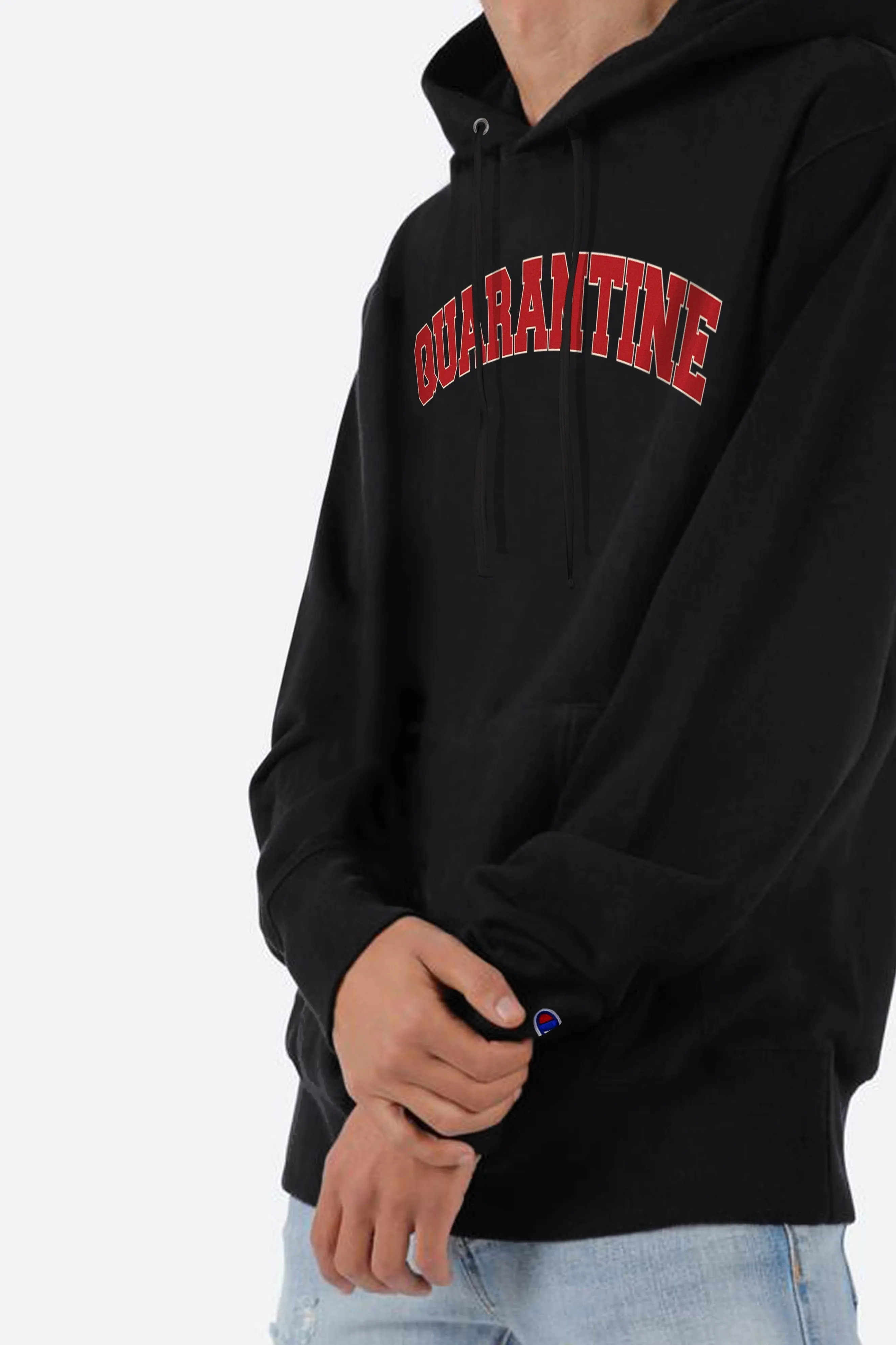 Quarantine Champion Hoodie - Black