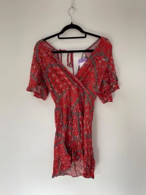 Red paisley mini dress, Miss Selfridge, Size 12 (Viscose)