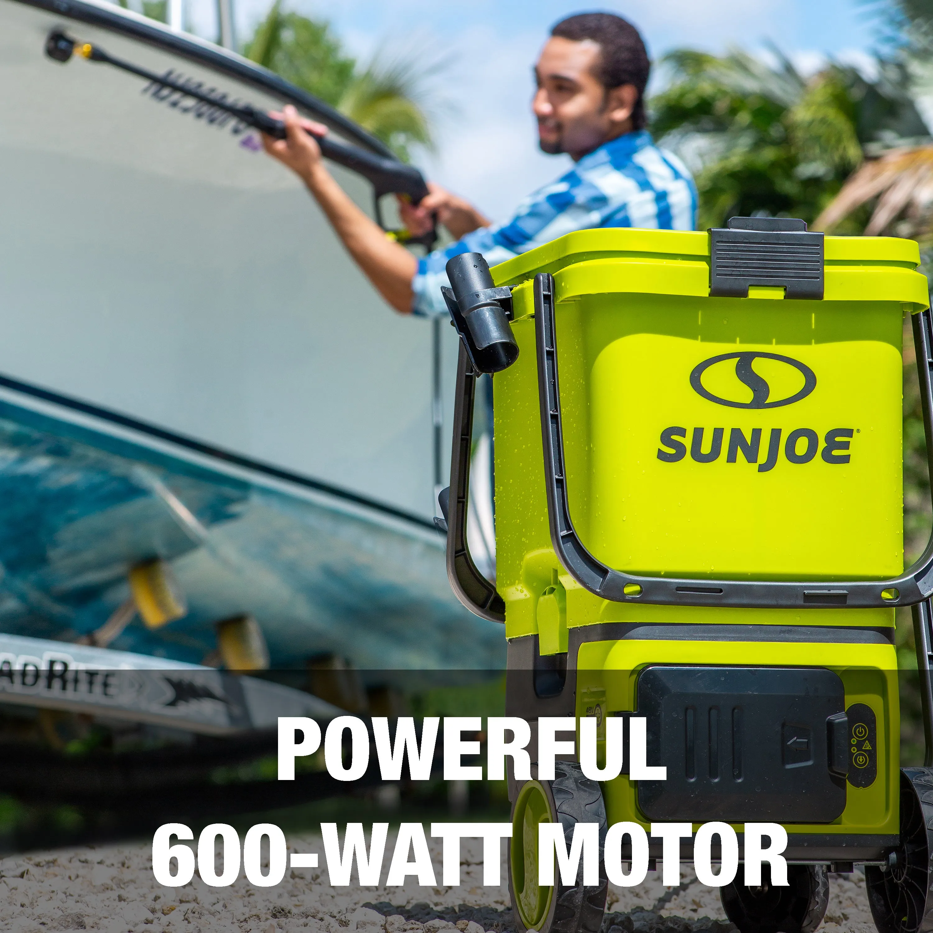 Sun Joe 24V-X2-PW1200 48-Volt IONMAX Cordless Portable Pressure Washer Kit | W/ 2 x 4.0-Ah Batteries   Charger