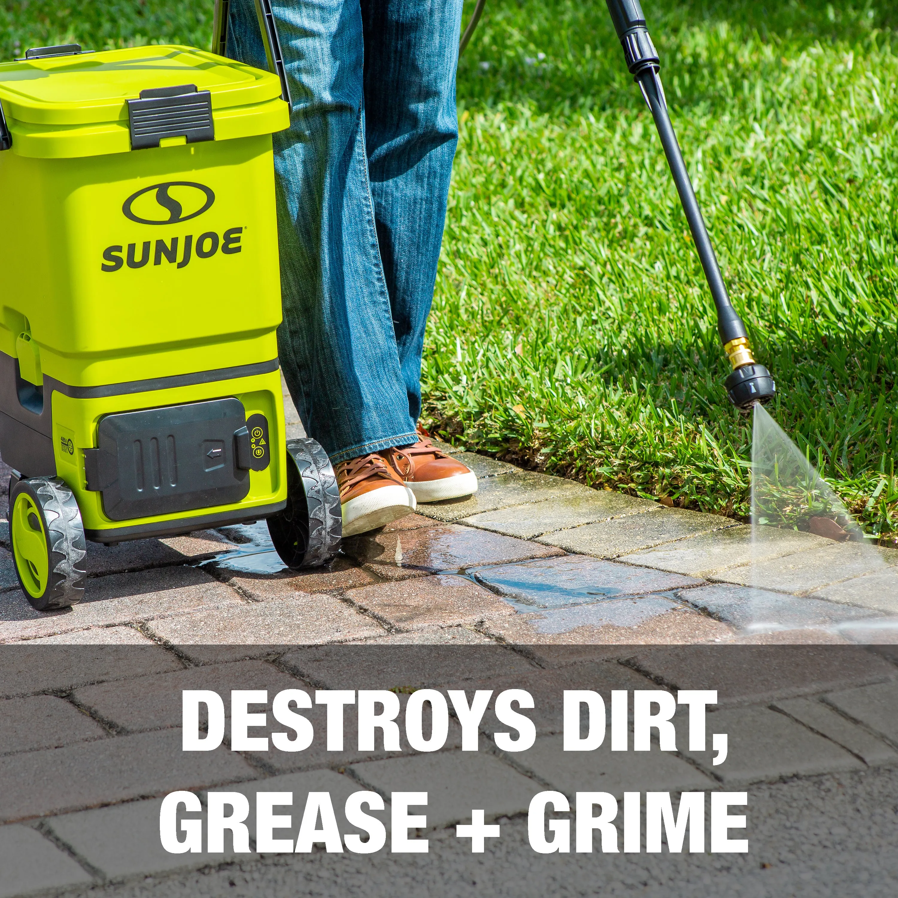 Sun Joe 24V-X2-PW1200 48-Volt IONMAX Cordless Portable Pressure Washer Kit | W/ 2 x 4.0-Ah Batteries   Charger