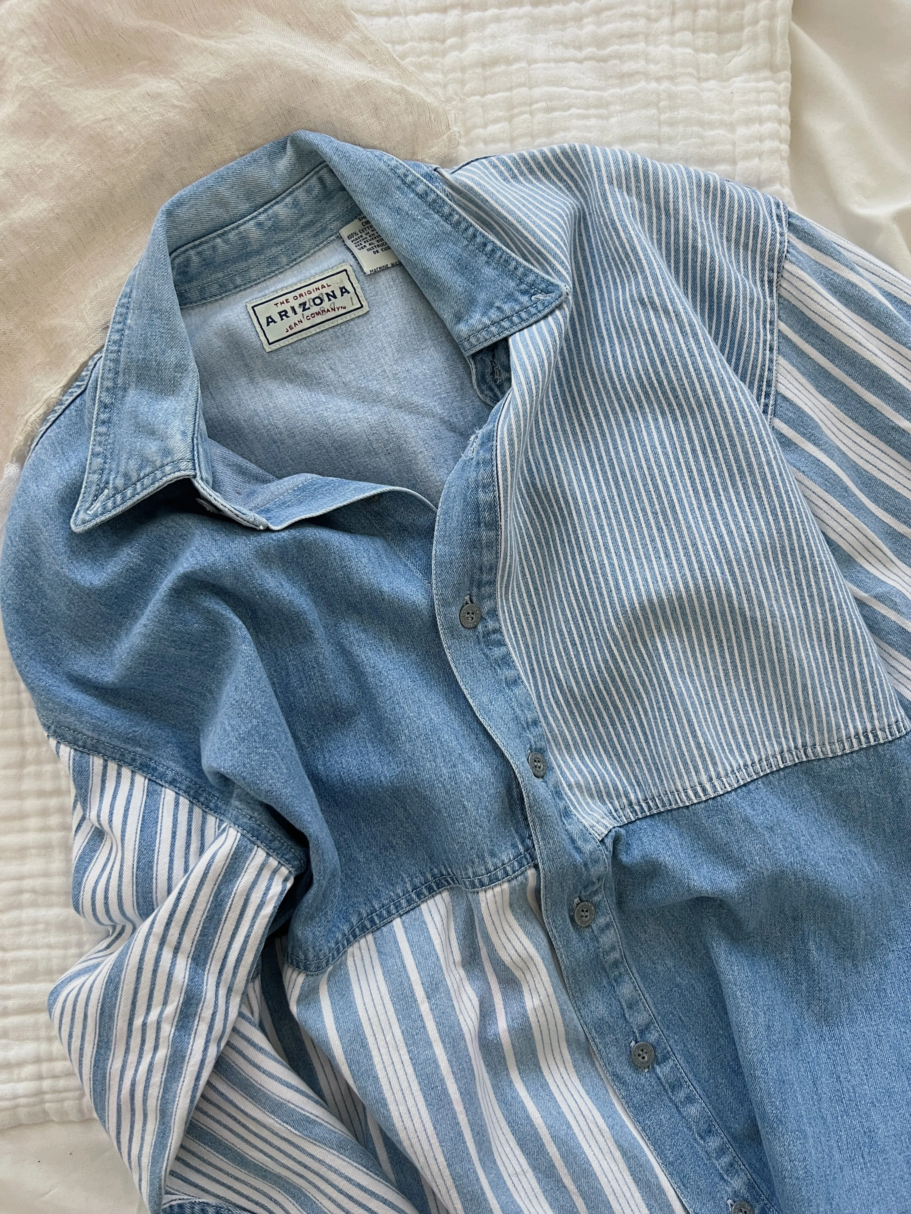 Vintage Mixed Stripe Button Up (S)